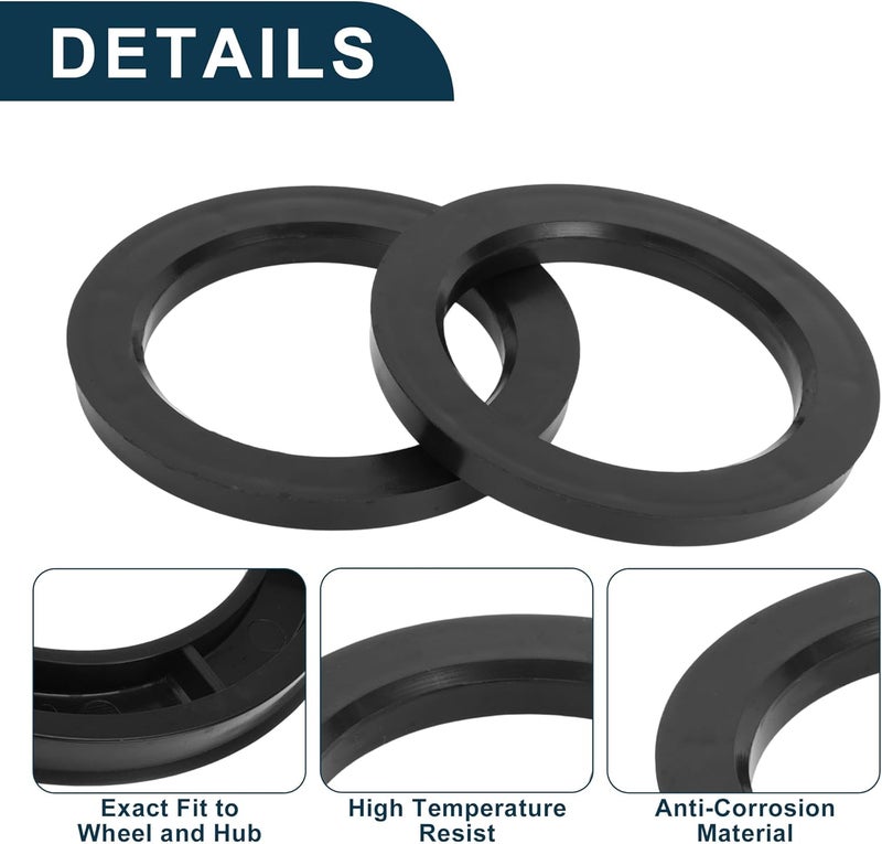 TUCKBOLD Car Wheel Hub Centric Rings Durable Wheels Center Shaft Shock Absorbing Hubrings Black 2 Pcs OD 112.1mm to ID 78.1 mm Polycarbonate - Image 5